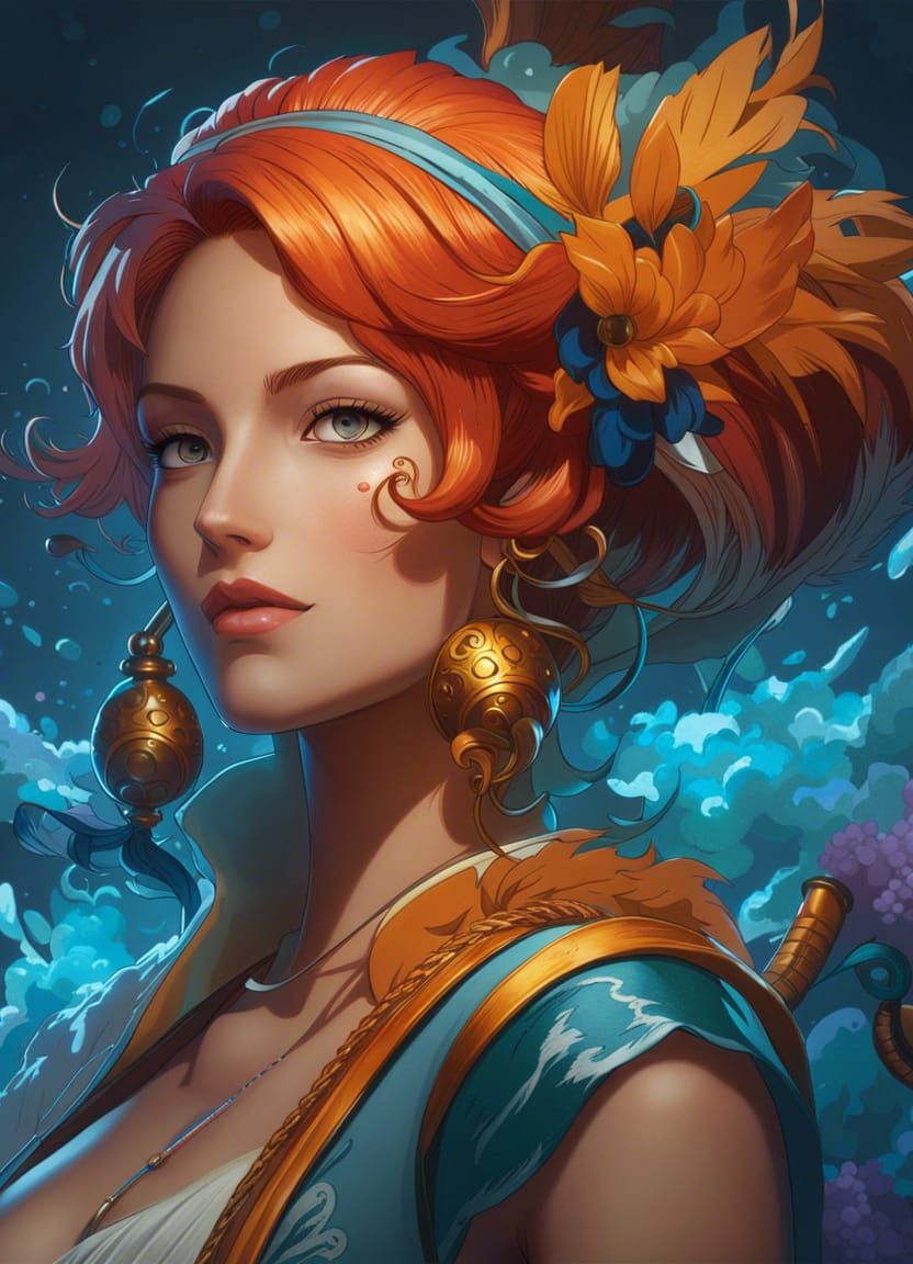 Nami Portrait in Artstation Style, 8k Resolution