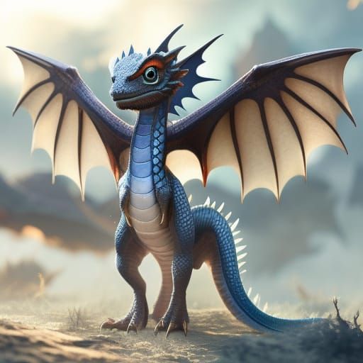 Adorable Chibi Dragon Fantasy Concept Art