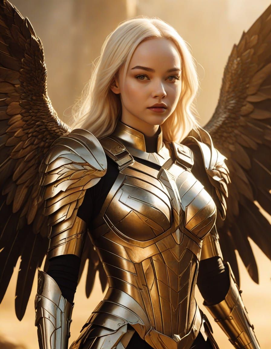 Dove Cameron as Hawkgirl in Epic Comic Book Art Style