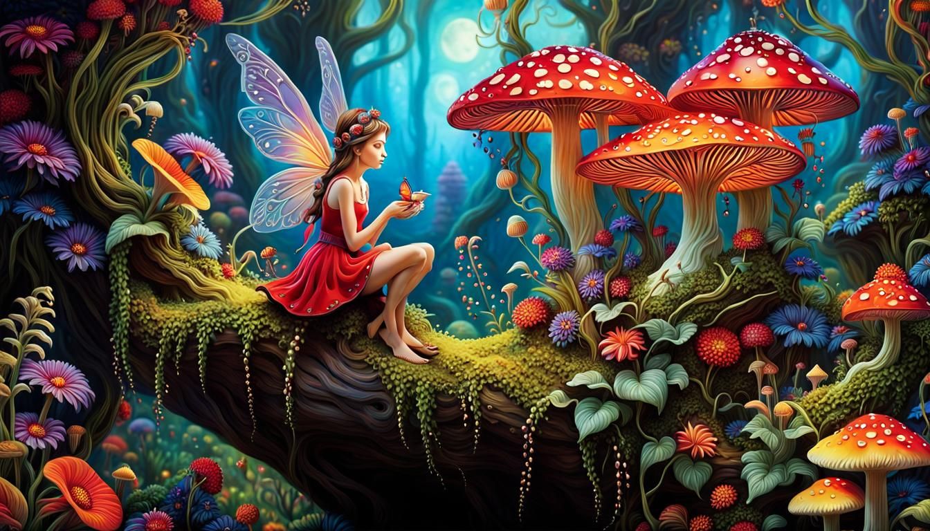 Enchanted Fairy World: A Whimsical Illustration