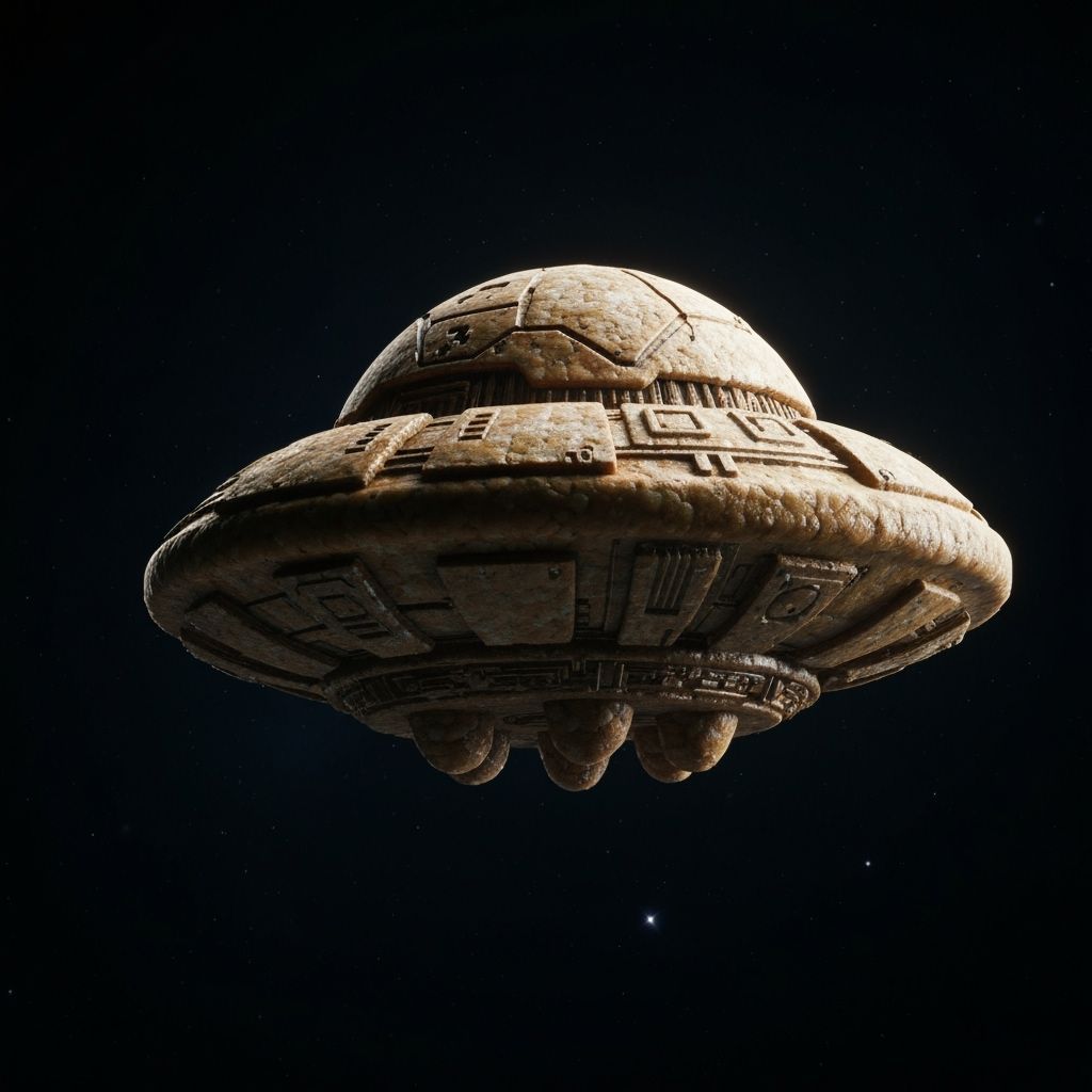 UFO Rice Cracker in Photorealistic Style
