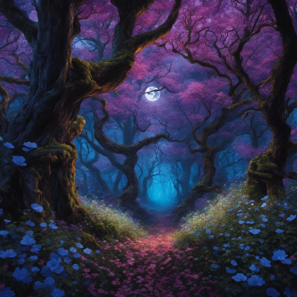 Gothic Forest in Tim Burton Style