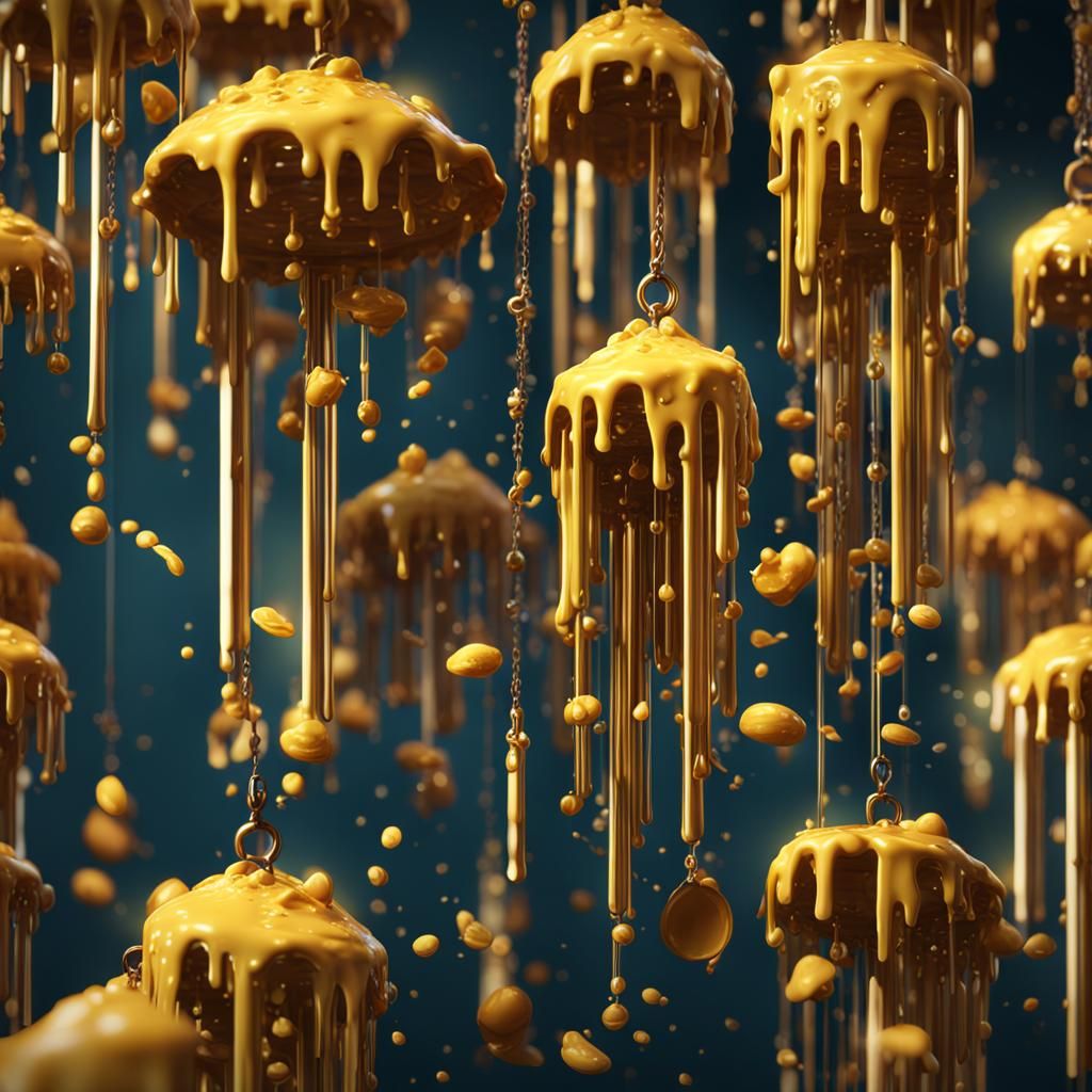 Fantastical Butter Wind Chimes in Detailed Digital Art