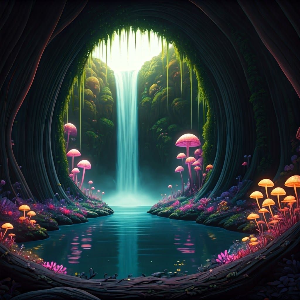 Enchanted Bioluminescent Dreamscape in 8K Resolution