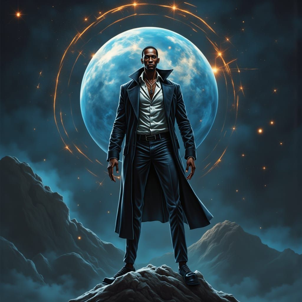 Heroic Figure Defies Gravity and Destiny