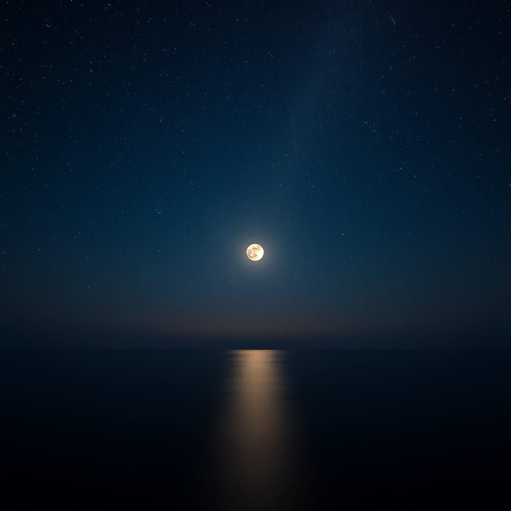 Cosmic Reflections in a Serene Ocean Scene