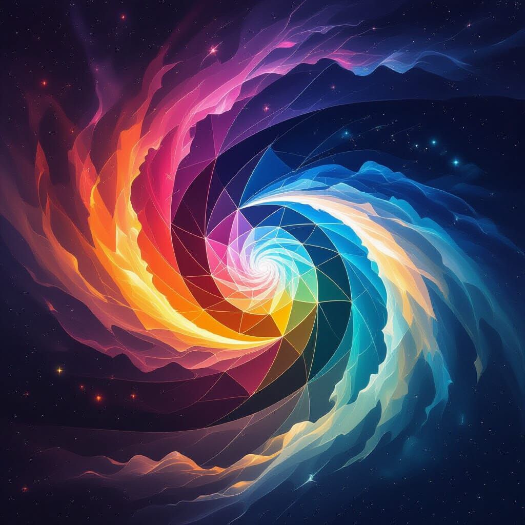 Cosmic Energy Vortex in Psychedelic Style