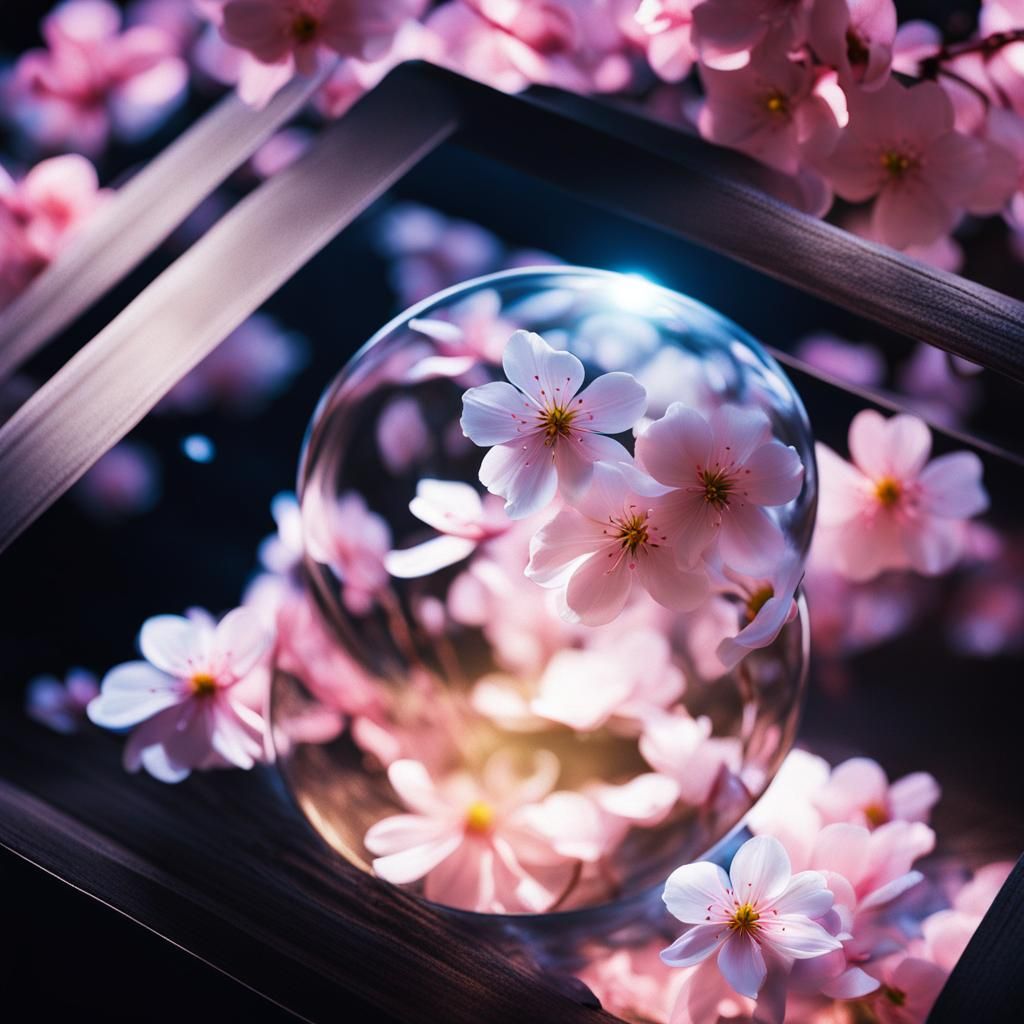 Sakura Projection on White Nerikiri: Digital Matte Painting