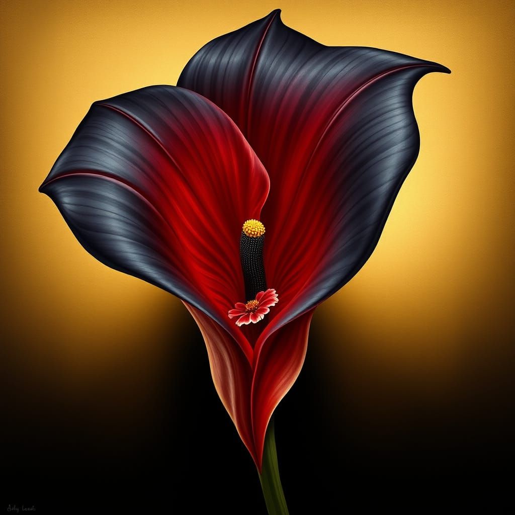 Elegant, High-Fashion Flower Bouquet in Gold and Black