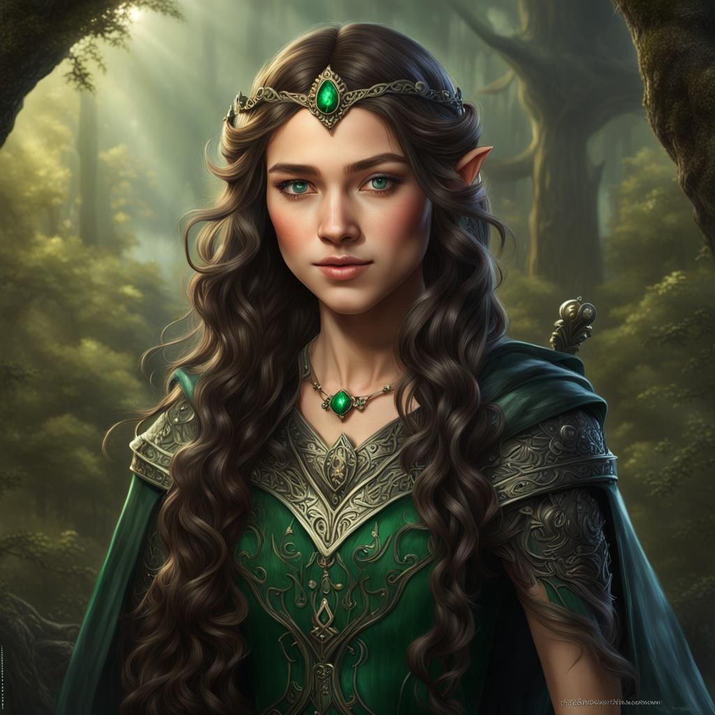 Elvish Princess Portrait in Detailed Fantasy Art