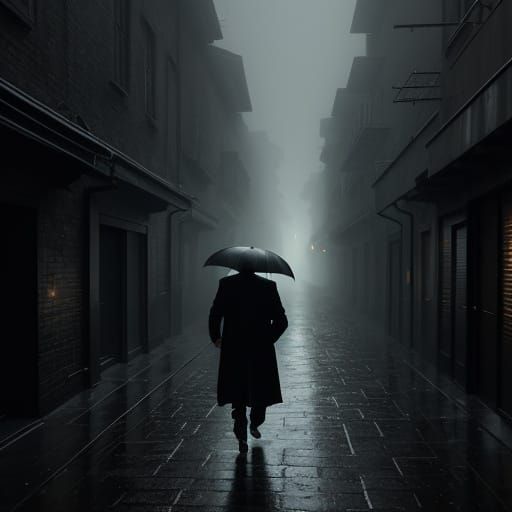 Eerie Dusk Alleyway in Hyper-Realistic HDR