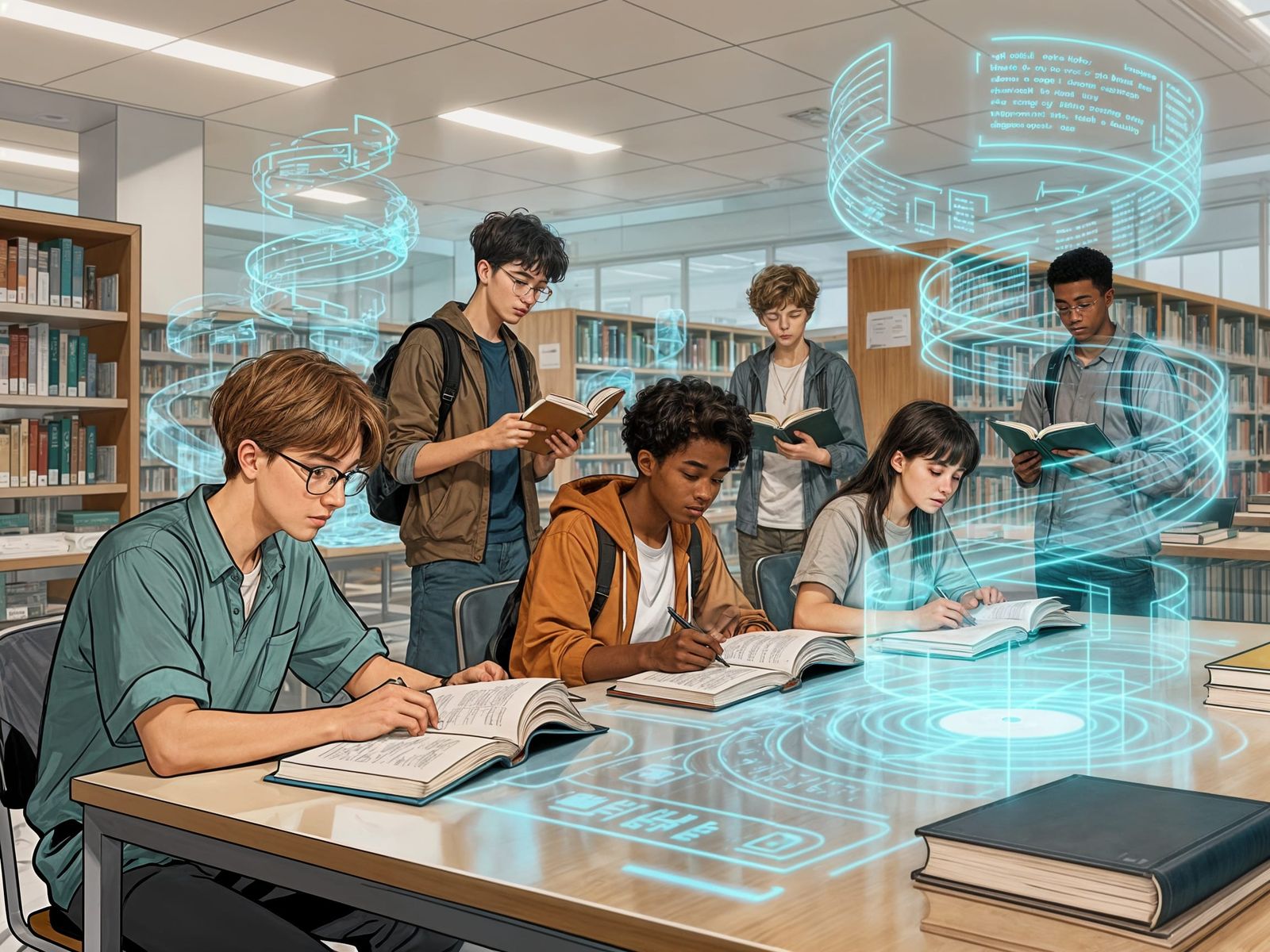 Futuristic Holographic Library for Students