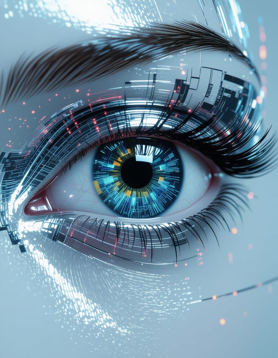 Cybernetic Eye with Fiber Optics and Microchips