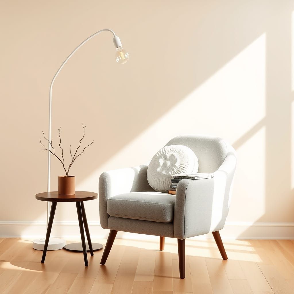 Soothing Modern Living Room with Scandinavian Minimalism