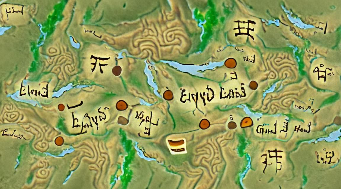 Detailed Map of Eastern Lands with Glyphs