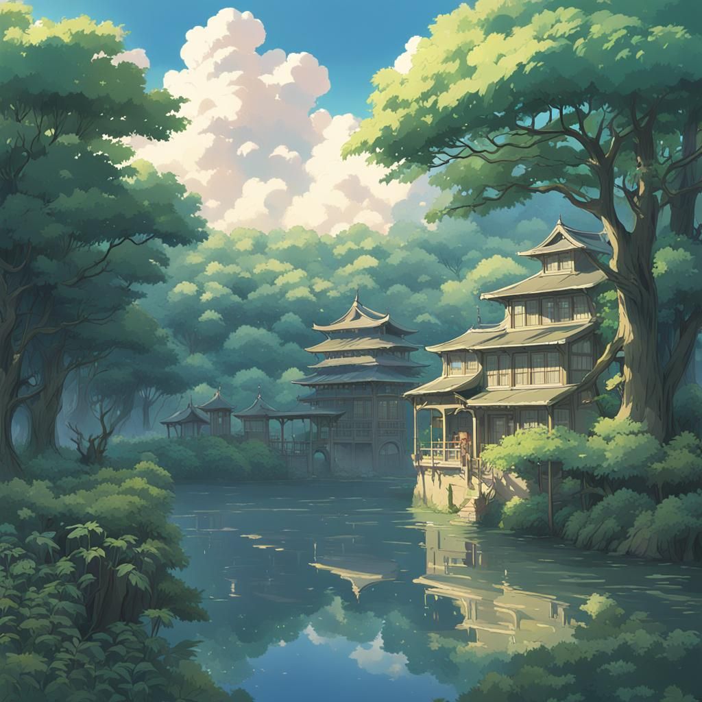 Anime Key Visual in Ghibli Style