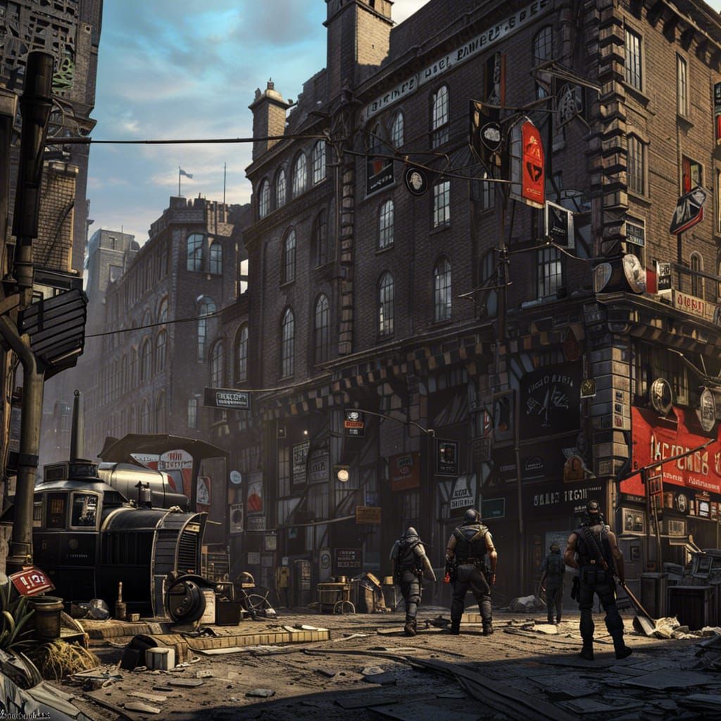 Cyberpunk London Game Scene Concept