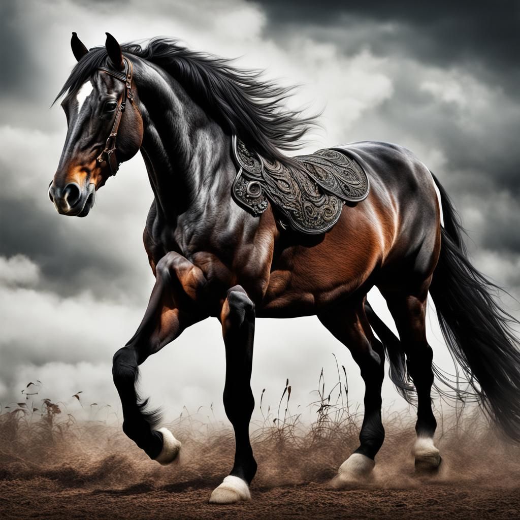 Beautiful Hyperrealistic Horse in Cinematic Lighting