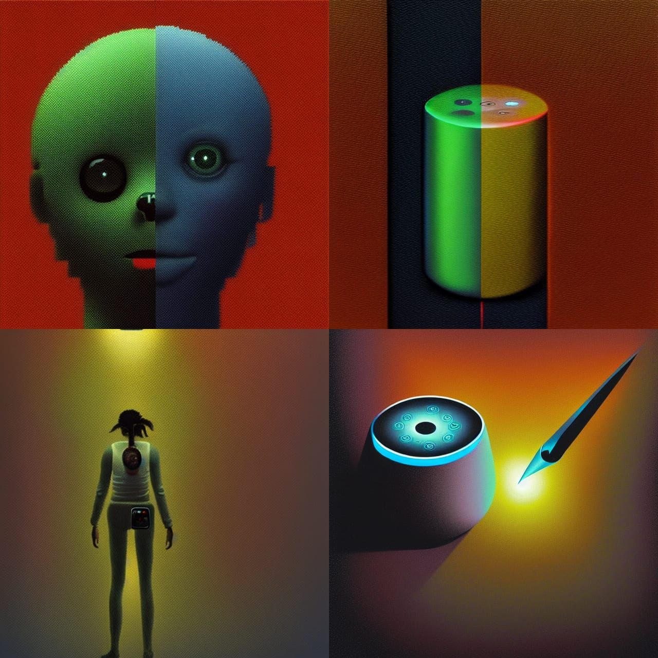 Eldritch Siri vs Alexa vs Hey Google: Post-Apocalyptic Art