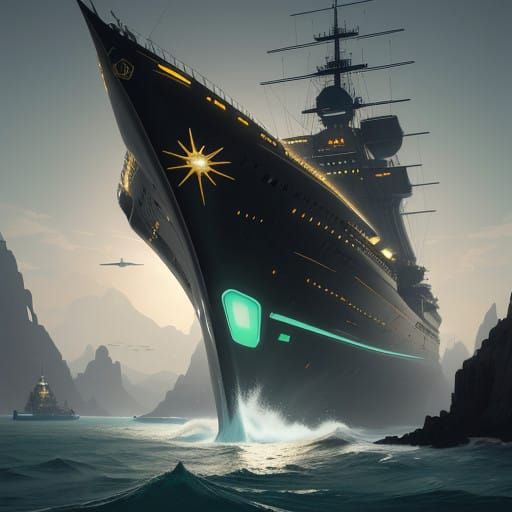 Sleek Spacecraft Embodies Futuristic Elegance and Ancient My...