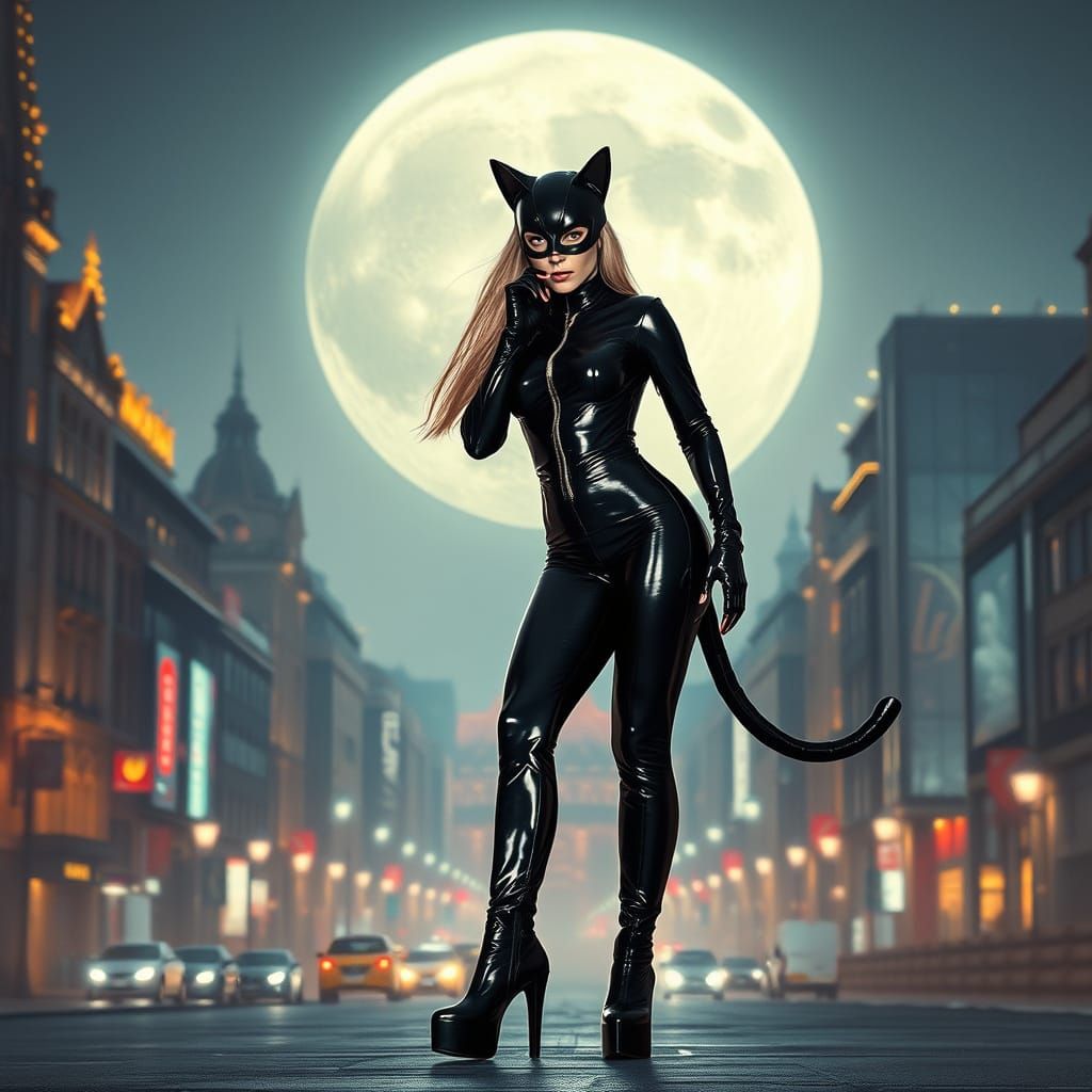 Empowered Cyberpunk Goddess in Budapest Cityscape