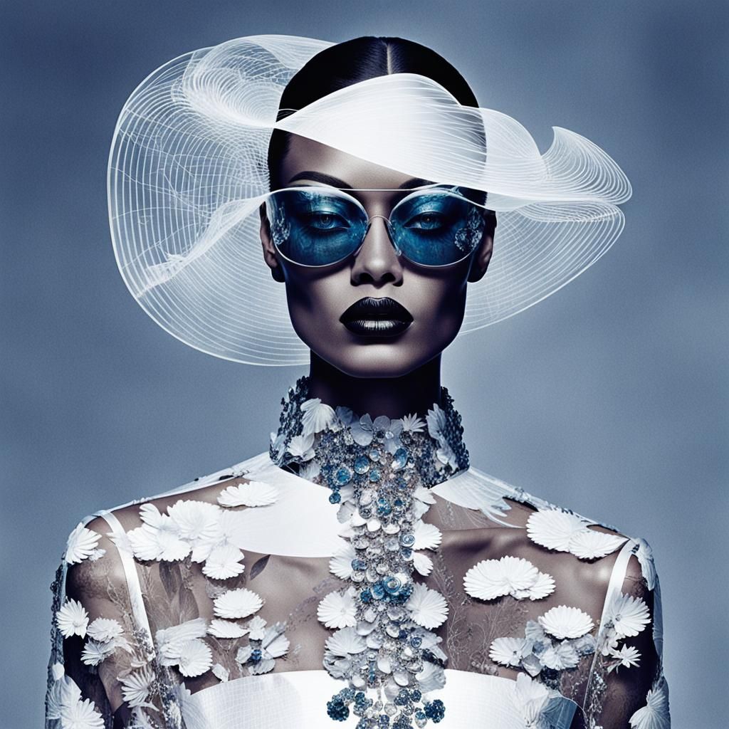 Gothic High Fashion in Surreal Double Exposure