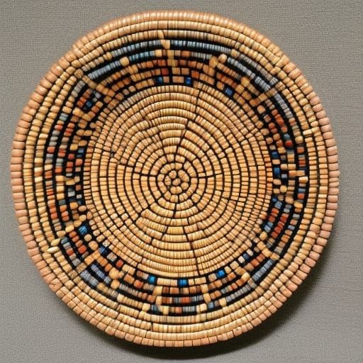 Framed Beaded Cedar Baskets in Circular Art Forms