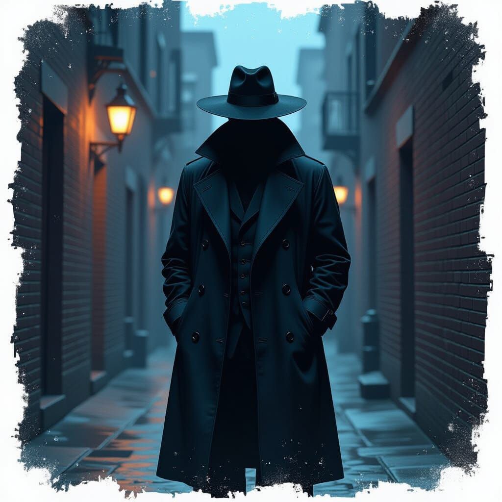 Mysterious Figure in Dimly Lit Alleyway