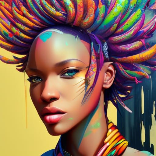 Beautiful African Woman Portrait with Protea Flowers