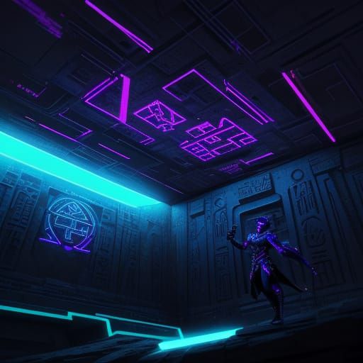 Egyptian Hyper Cyberpunk Megaliths Underground