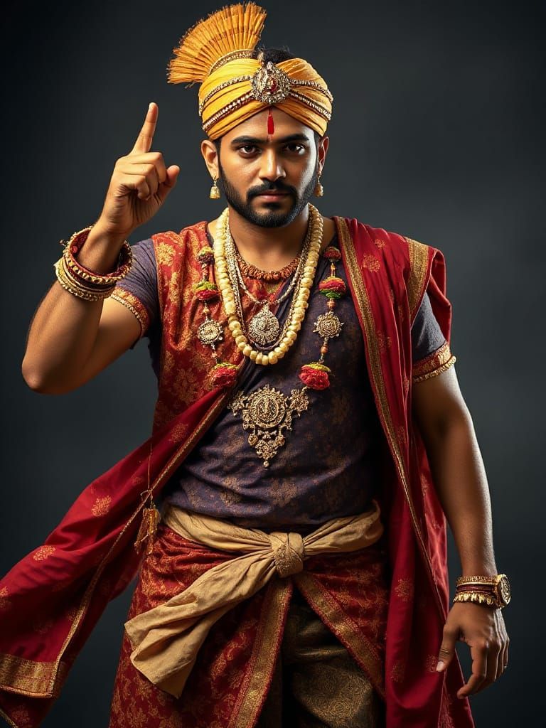 Traditional Indian Festival Attire in Vibrant Colors