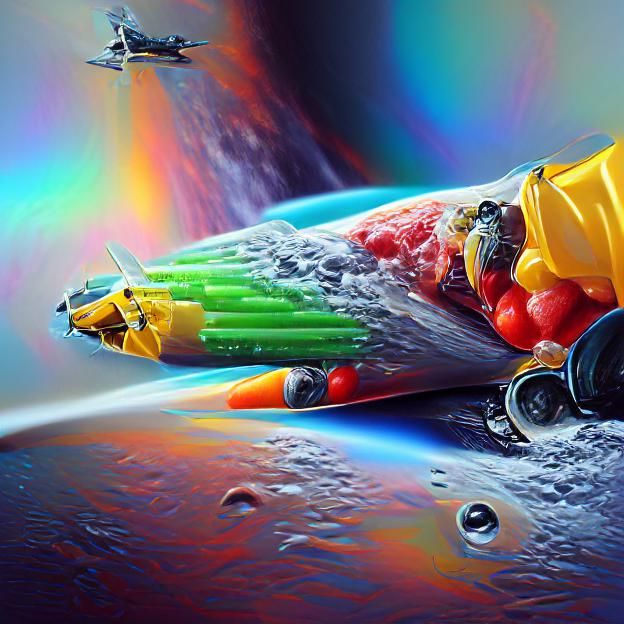 Vintage Sci-Fi Space Exploration Scene