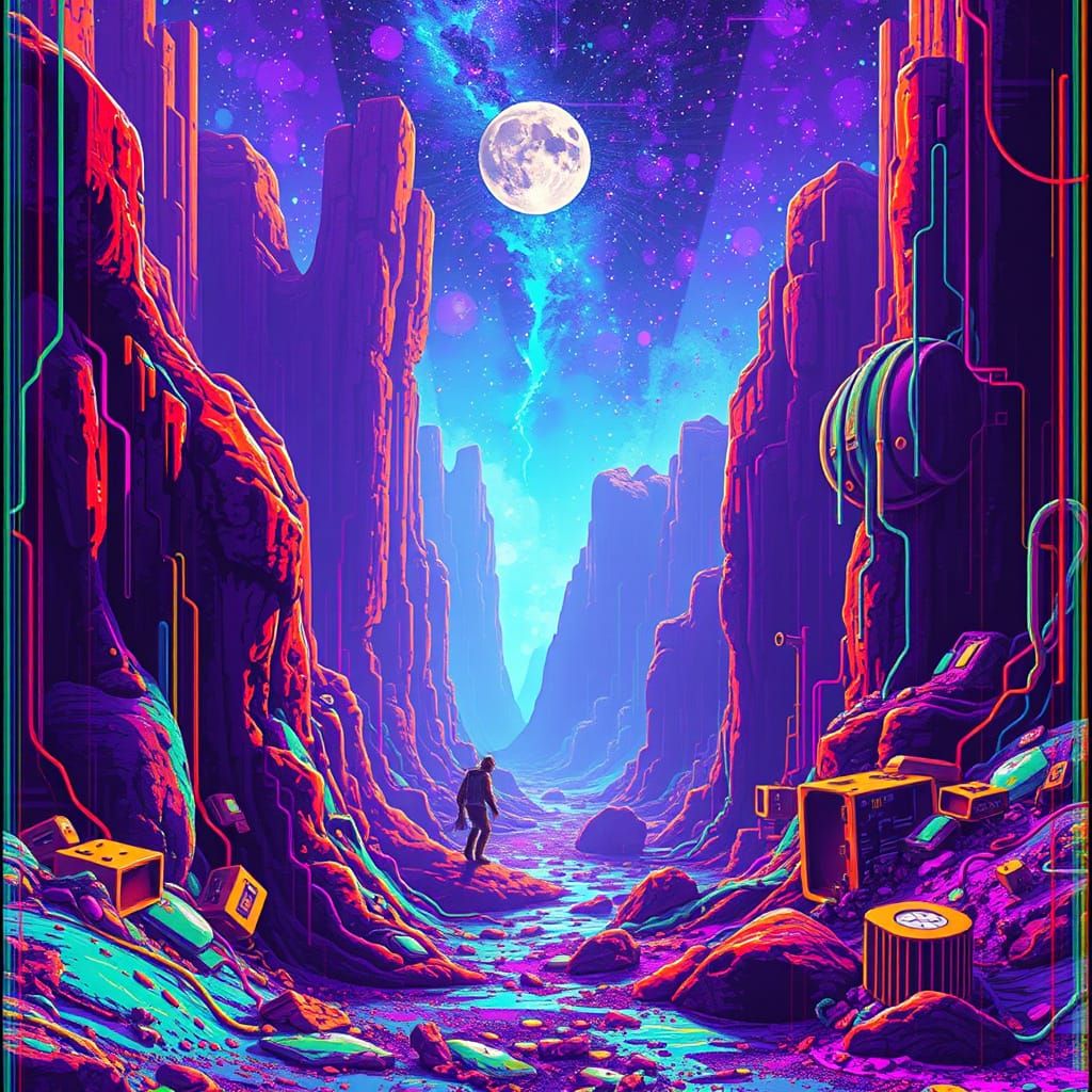 Trippy Dreamcore Glitch Art Image