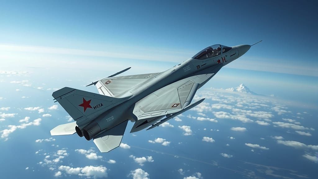 Soviet MiG Fighter Jet Soars in the Sky