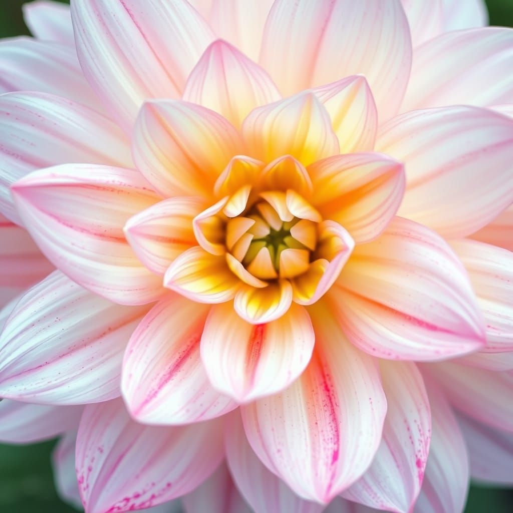 Delicate Rainbow Flower in Watercolor Style