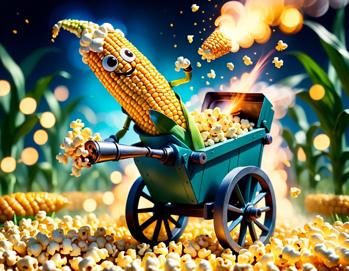 Anthropomorphic Corn Cannons Firing Buttered Popcorn