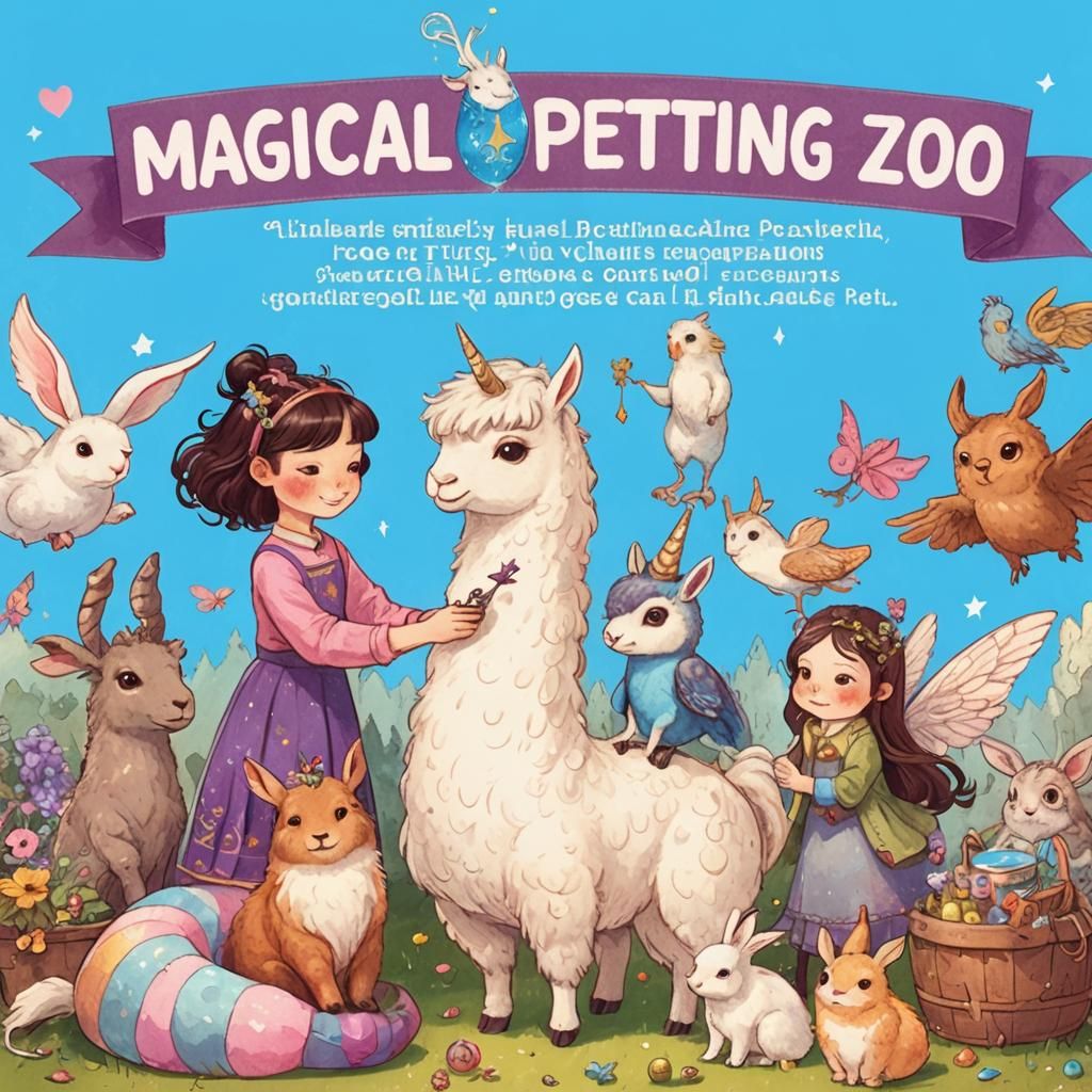 a carpet snake with a Fairy head, a crowd of rabbits with Un...