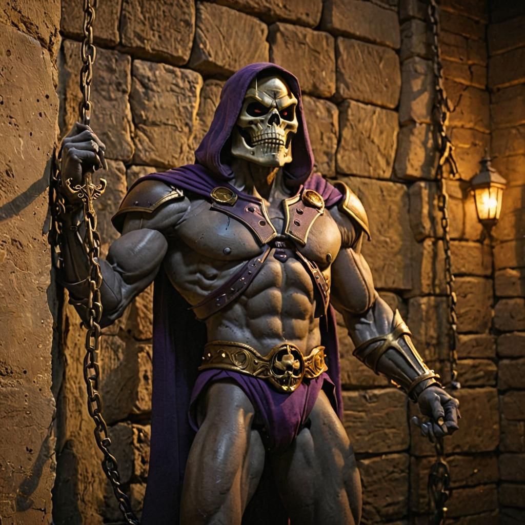 Skeletor Confronts He-Man in Cinematic Film Still