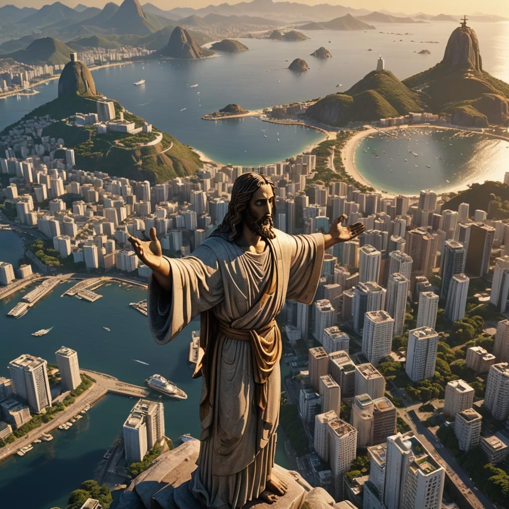 Rio de Janeiro: Christ Statue in Golden Hour Light