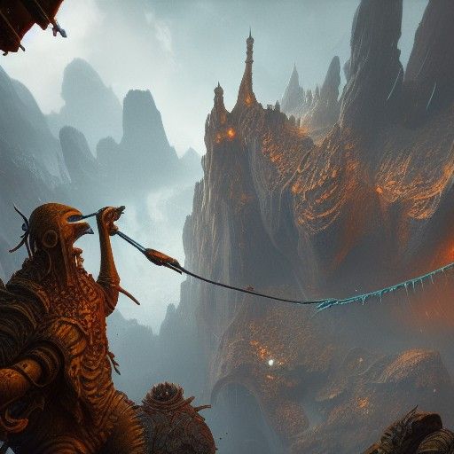 Detailed Matte Painting of a Screaming Face