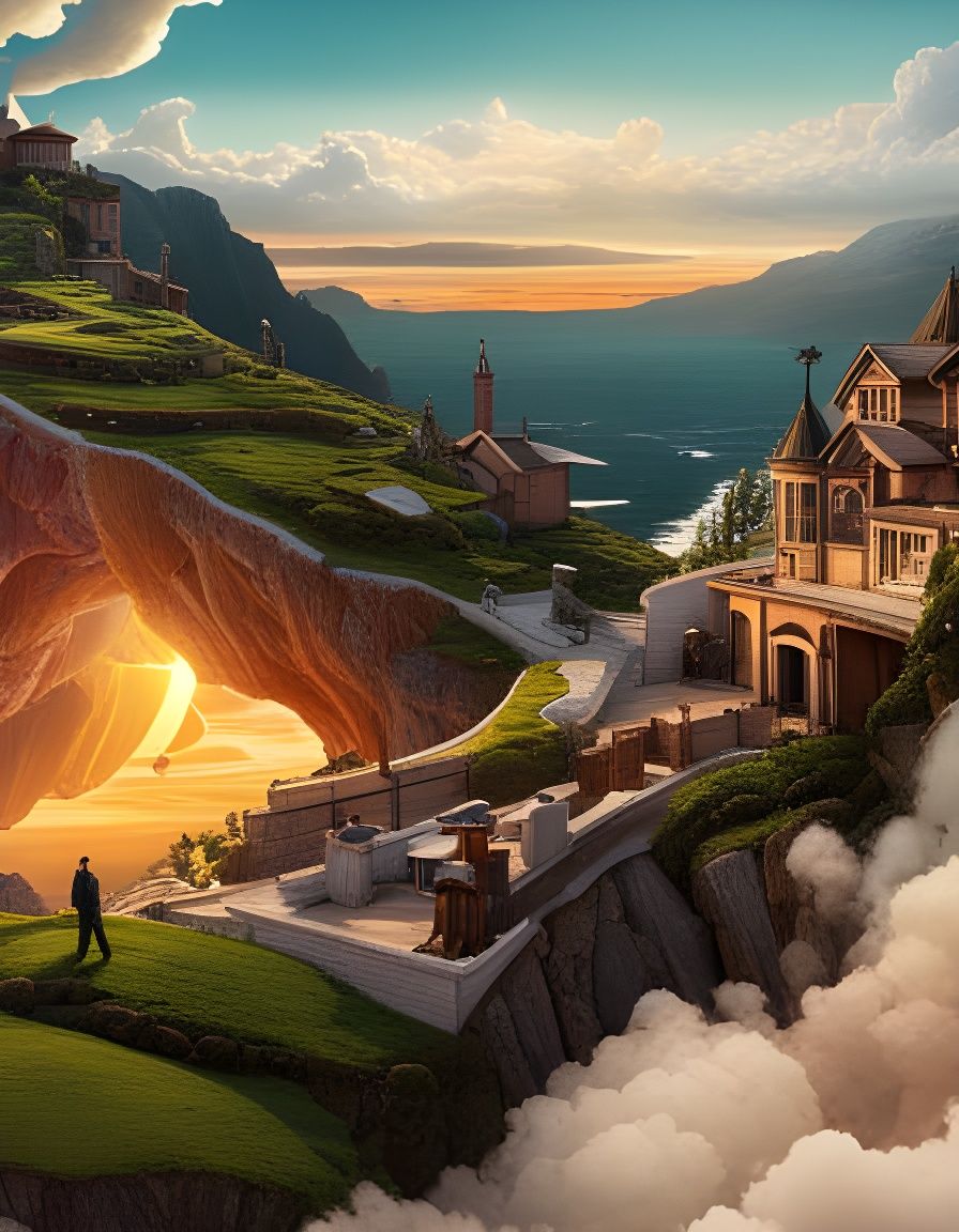 Surreal Landscape Collage in Detailed 8k Resolution