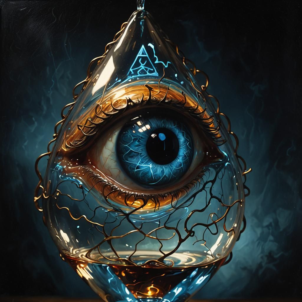 Glowing Glass A: Chiaroscuro Oil Painting