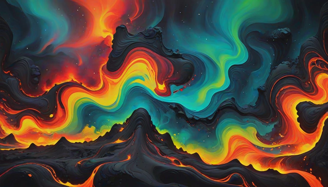 Ethereal Lava Aurora in Vibrant Colors
