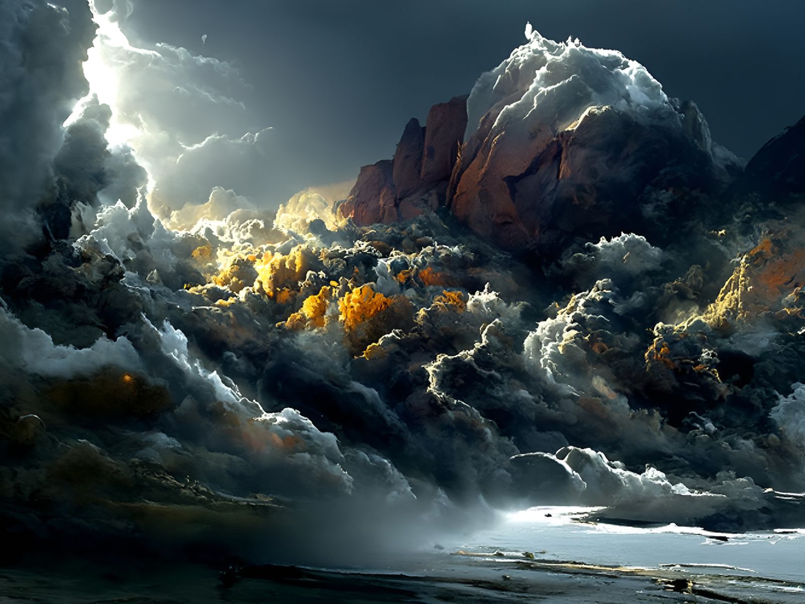 Colorful Night Sky with Dramatic Lighting