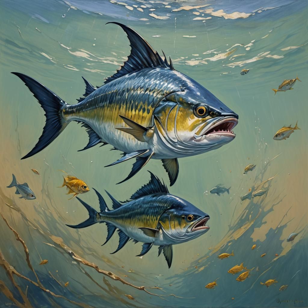 Swordfish in Oil Painting Style