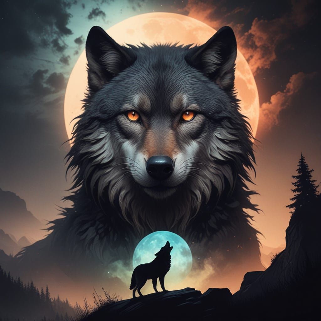 Moonlit Werewolves in Dark Fantasy Style