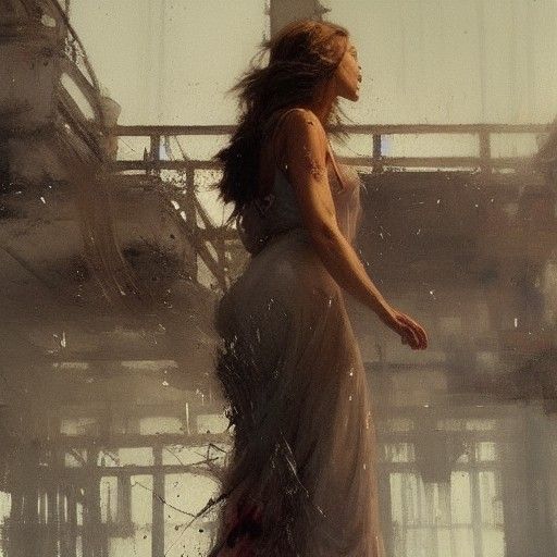 Goddess on a Highway in Film Noir Style