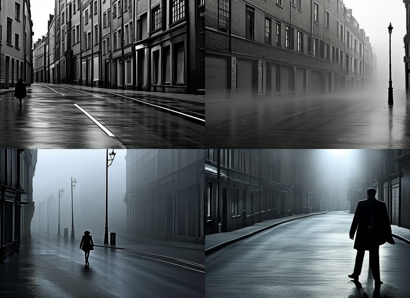 Film Noir Private Investigator in Rainy City