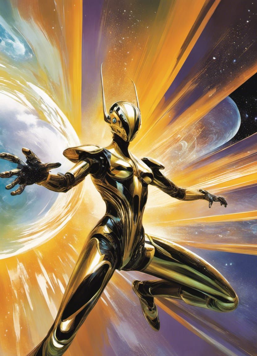 Tech Superhero Summons Nanite Swarm in Space