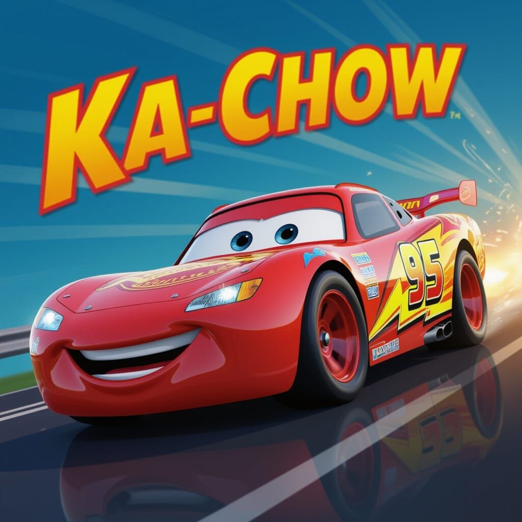 Lightning McQueen Shouting KA-CHOW in Dynamic 3D Rendering